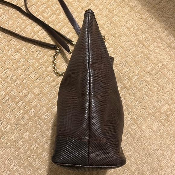 Bottega Veneta RARE vintage brown embossed leather shoulder bag with gold chain - Picture 4 of 16